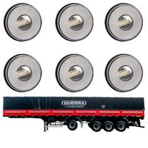 6 Lanterna Lateral Guerra LED Cristal 85mm Saída Conector