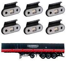 6 Lanterna Lateral Guerra LED Cristal c/ Suporte - Fio