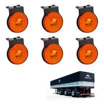 6 Lanterna Lateral Librelato LED Âmbar 65mm c/ Suporte - Fio