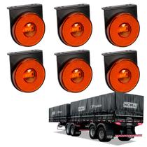 6 Lanterna Lateral Noma LED Âmbar 85mm c/ Sup. - Conect.