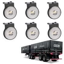 6 Lanterna Lateral Noma LED Cristal 65mm Suporte - Conector