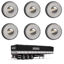 6 Lanterna Lateral Randon LED Cristal 85mm Saída Fios