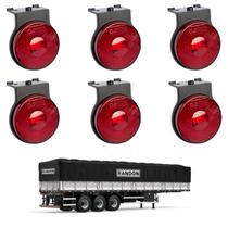 6 Lanterna Lateral Randon LED Rubi 65mm c/ Suporte - Fio