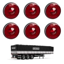 6 Lanterna Lateral Randon LED Rubi 85mm Saída Conector