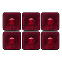 6 Lanterna Lateral Universal Bivolt Led Vermelha Quadrada 6 Lanterna Lateral Universal Bivolt Led Vermelha Quadrada