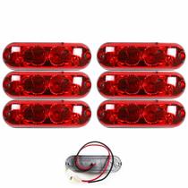 6 Lanterna Ônibus Caminhão Vigia Teto Cromada 2 LED 24 Volts VM