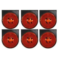 6 Lanterna Redonda Lateral Led 85mm Com Suporte Saída Fios