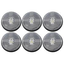 6 Lanterna Redonda Lateral Led 85mm Saida Fios Sem Suporte