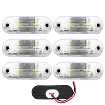 6 Lanterna Teto Caminhão Baú 2 LED CRISTAL BIVOLT +Chicote 6 Lanterna Teto Caminhão Baú 2 LED CRISTAL BIVOLT +Chicote