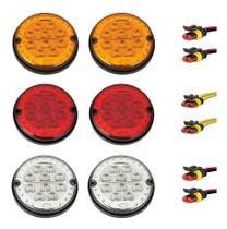 6 Lanterna Traseira 125mm Ônibus Comil Mascarello Neobus 10 LED 24V + Conector 6 Lanterna Traseira 125mm Ônibus Comil Mascarello Neobus 10 LED 24V + Conector