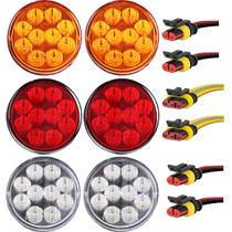 6 Lanterna Traseira 96mm Ônibus Caminhão Bugue 10 LED 24V +Conector 6 Lanterna Traseira 96mm Ônibus Caminhão Bugue 10 LED 24V +Conector