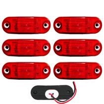 6 Lanterna Vigia Ônibus Caminhão 2 LED Vermelha BIVOLT +Chicote