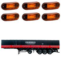 6 Lanternas Delimitadoras LED Carreta Guerra Lateral Âmbar