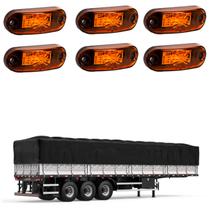 6 Lanternas Delimitadoras LED Carreta Lateral Âmbar