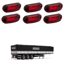 6 Lanternas Delimitadoras LED Carreta Randon Lateral Rubi