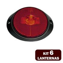 6 Lanternas Lateral LED Caminhão Carreta Frontal Vermelha