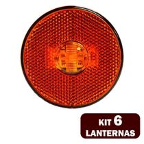 6 Lanternas Lateral LED Caminhão Carreta S/Suporte Amarela - EDN