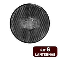 6 Lanternas Lateral LED Caminhão Carreta S/Suporte Cristal - EDN