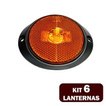 6 Lanternas Lateral LED Caminhão Carreta Sup Frontal Amarela - EDN