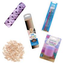 6 Lápis Tons De Pele + 4 HB + Estojo + Apontador + Prendedor 6 Lápis Tons De Pele + 4 HB + Estojo + Apontador + Prendedor