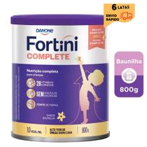 6 latas - Suplemento Infantil Em Pó Danone- Fortini Complete -800g - Baunilha