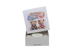 6 Lembrancinhas Chá Revelação Vela Aromática Premium Algodão