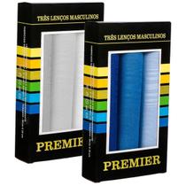 6 Lenços De Bolso Masculinos 39x39 Premier Presente Pais