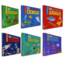 6 Livros Série Microfatos: Fatos Fantasticos Sobre Invenções, Espaço, Ciências, Animais, Dinossauros e Seu Corpo - Editora Pé da Letra