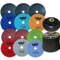 6 Lixas Diamantada Color Mármore Granito 1 Suporte 1 ReboIo