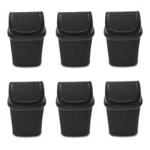 6 Lixeiras de Pia Prática Preta Tampa Basculante Rattan 4,5 L