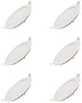6 Luminária Plafon Led 24w Embutir Ourolux 4000k Redondo 6 Luminária Plafon Led 24w Embutir Ourolux 4000k Redondo