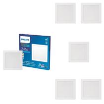 6 Luminária Plafon Led 24w Sobrepor Philips 4000k 30x30 Biv