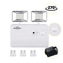 6 Luminárias De Emergência 2 Faróis 1200lm até 6h de Bateria