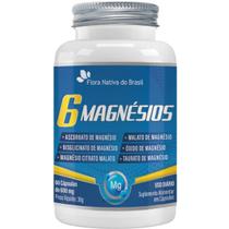 6 Magnésios (Taurato, Malato, Citrato, Ascorbato, Quelato e Óxido) 60 cápsulas - Flora Nativa 6 Magnésios (Taurato, Malato, Citrato, Ascorbato, Quelato e Óxido) 60 cápsulas - Flora Nativa