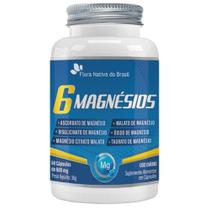 6 Magnésios (Taurato, Malato, Citrato, Ascorbato, Quelato e Óxido) 60 cápsulas - Flora Nativa 6 Magnésios (Taurato, Malato, Citrato, Ascorbato, Quelato e Óxido) 60 cápsulas - Flora Nativa