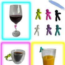 6 Marcadores De Taça E De Copos Em Silicone 6 Marcadores De Taça E De Copos Em Silicone