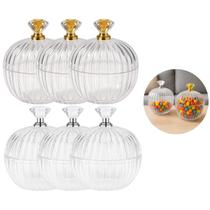 6 Mini Baleiro Transparente Pote com Tampa Festas Decoração