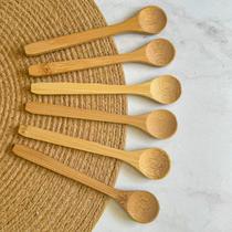 6 Mini Colheres de Bambu Madeira 14,5cm Sobremesa 6 Mini Colheres de Bambu Madeira 14,5cm Sobremesa