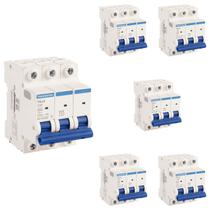 6 Mini Disjuntores 50a Tripolar TDJ3 Tramontina Curva C
