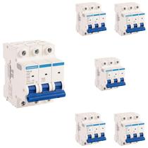 6 Mini Disjuntores 63a Tripolar TDJ3 Tramontina Curva C