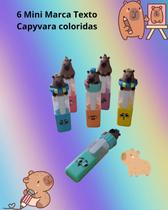 6 Mini Marca Texto Capivara (capyvara) coloridas