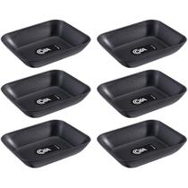 6 Mini Molheiras Petisqueiras Essential Coza 10x9cm Preto Sushi Plásticos Restaurante