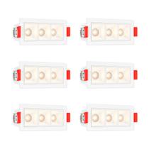6 Mini Spot Downlight Triplo Embutir Micro Sala Jantar Bet91