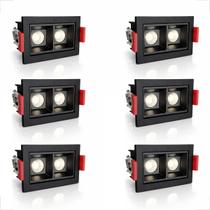 6 Mini Spot Led Downlight Duplo Embutir Corredor 4000k Bet86