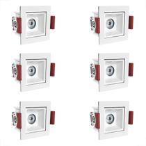 6 Mini Spot Led Downlight Quadrado Embutir 3000k Bet55