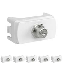 6 Módulo Soquete Coaxial Para Antena Tv Schneider Miluz - Branco