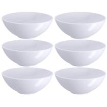 6 Molheiras Plástico 120ml Branco Bowl Porta Molhos Caldas M