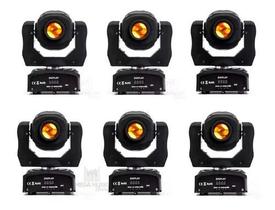 6 Moving Head Spot Led Osram 60w 8 Cores + 8 Desenhos Dmx Dj