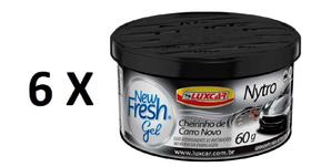 6 New Fresh Gel Nytro Cheirinho de Carro Novo 60g Luxcar