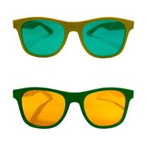 6 Óculos Colorido Do Brasil Copa Do Mundo - Moda Solaris